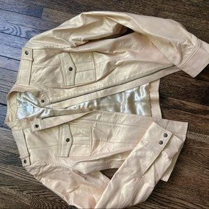 Gold cache leather jacket